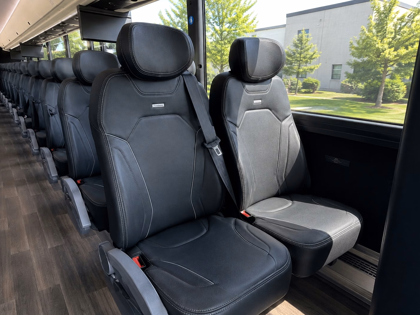 56 passenger charter bus inside